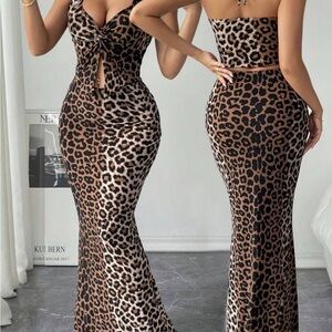 SHEIN Leopard Print Maxi Dress